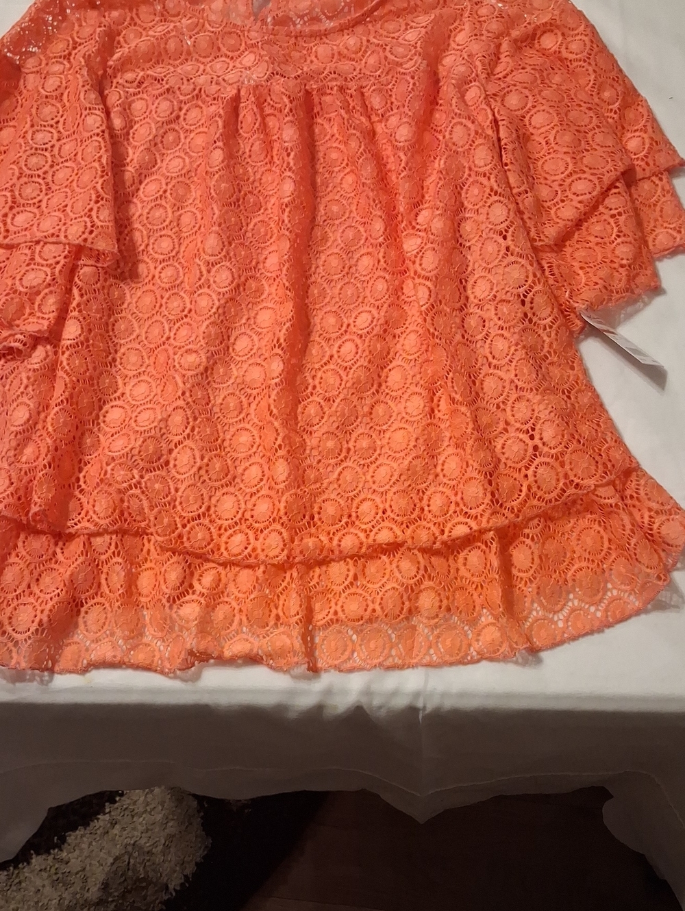 NY Collection Orange Lace Circle Skirt